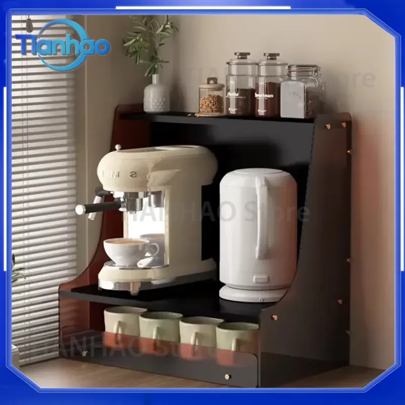 2-Tier Pegboard Desktop Organizer Shelf Coffee Machine Riser Stand Mug Display Storage Rack for Kitchen Space Saving Cup