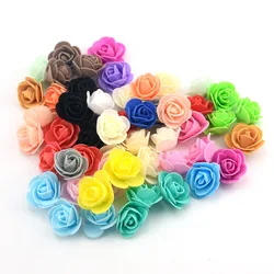 50pcs Mini Artificial PE Foam Rose Flower Head About 3.0cm For Handmade DIY Wedding Home Decoration Party Supplies Wreath Craft