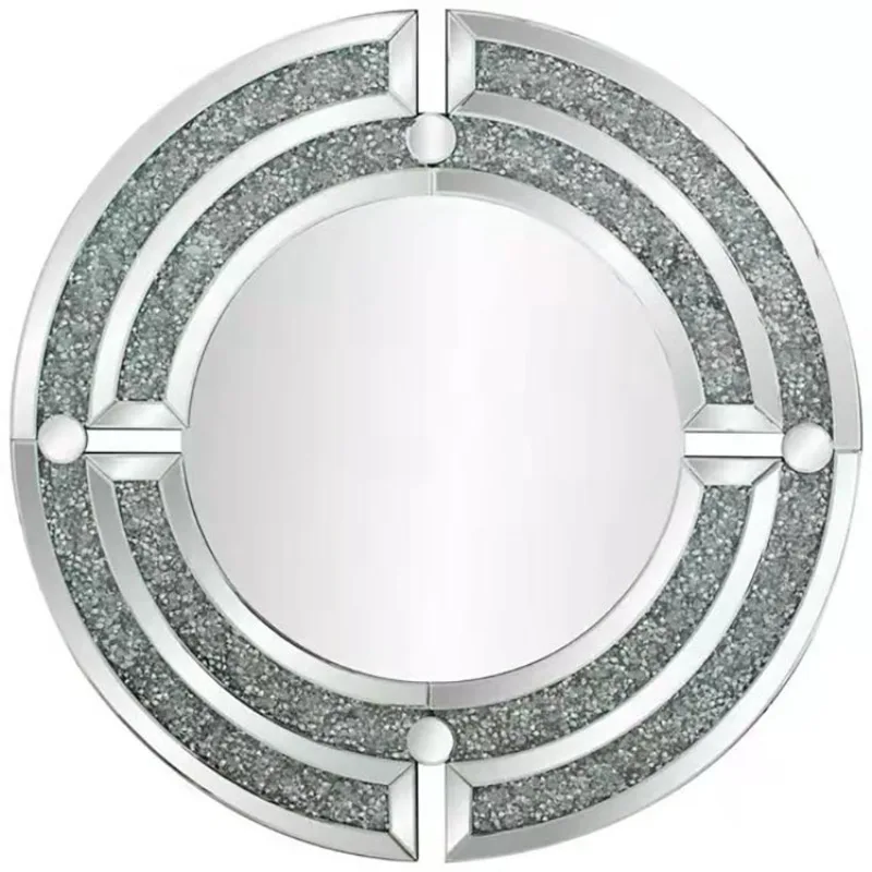 

Silver mirror round entrance, glass broken diamonds decorative wall hanging, wall hanging mirror