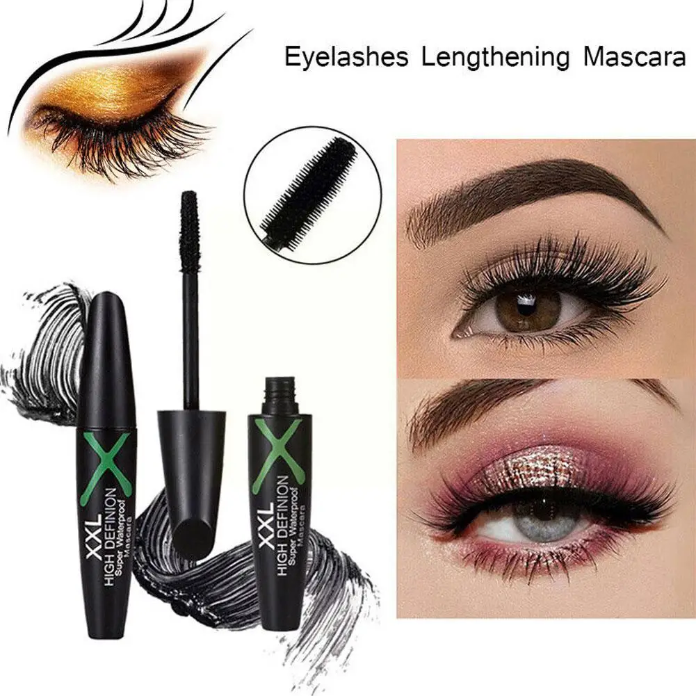 Fibra De Seda Cílios Alongamento Mascara, impermeável, duradouro, preto, longo Wat, S, D1x7