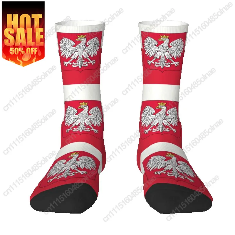 Kingdom Poland Flag Men's Crew Unisex Cute Polska Coat Sock Of Arms Spring Summer Autumn Winter Dress Socks