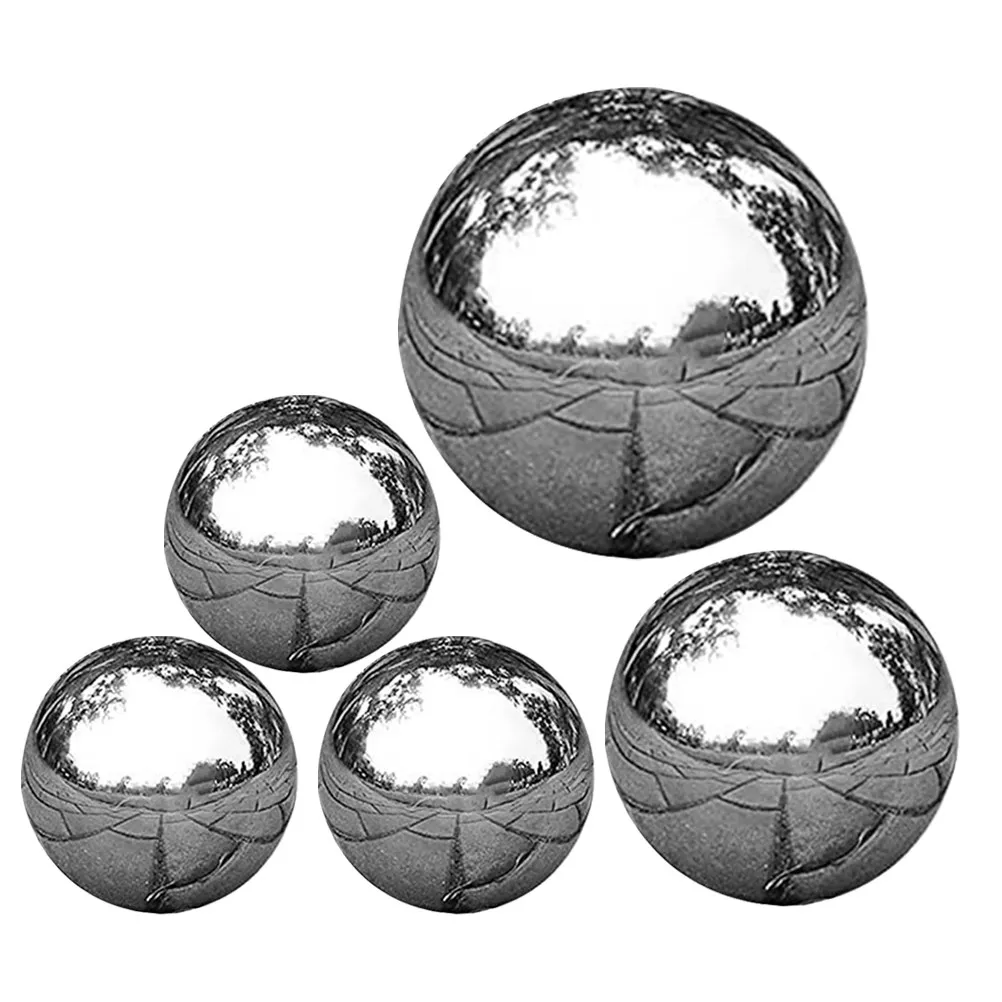 5pcs Stainless Steel Gazing Balls Mirror Polished Reflective Garden Spheres Decorative Hollow Globes For Lawn Pond Yard Ornament