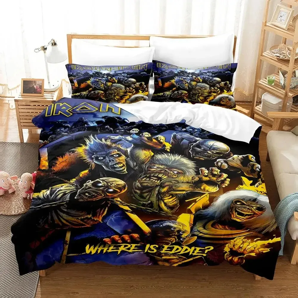 Iron Heavy Metal Maidens Bedding Set Duvet Cover Bed Set Quilt Cover Pillowcase Comforter king Queen Size Boys Adult Bedding Set