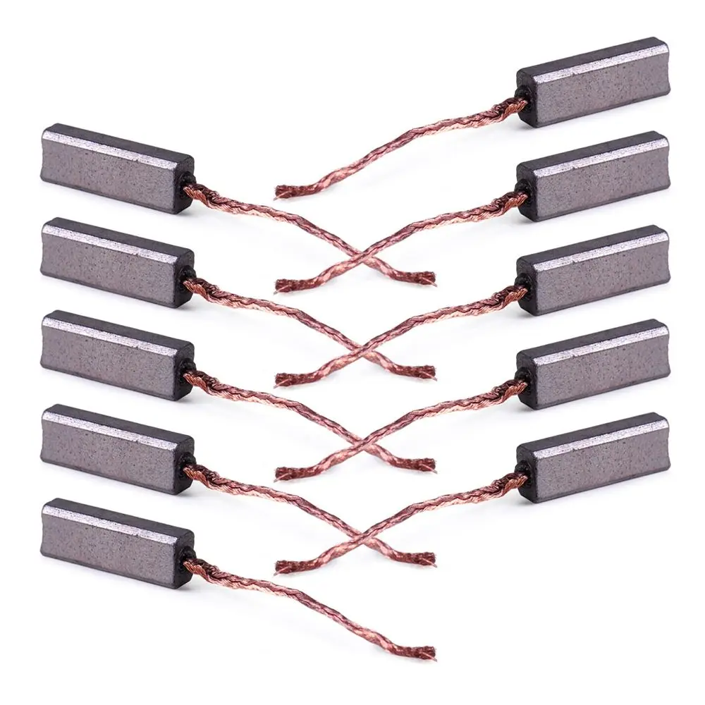 New 10/20pcs Carbon Brushes Wire Leads Generator Generic Electric Motor Brush Replacement 4.5 x 6.5 x 20mm