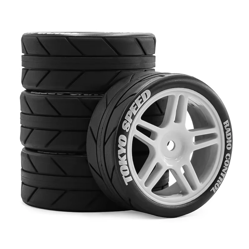 4Pcs 1/10 Scale RC Rally Drift Wheel Tire Set for Tamiya FW06 TT01 TT02 XV01 Racing Car Upgrade Replacement Part view 4