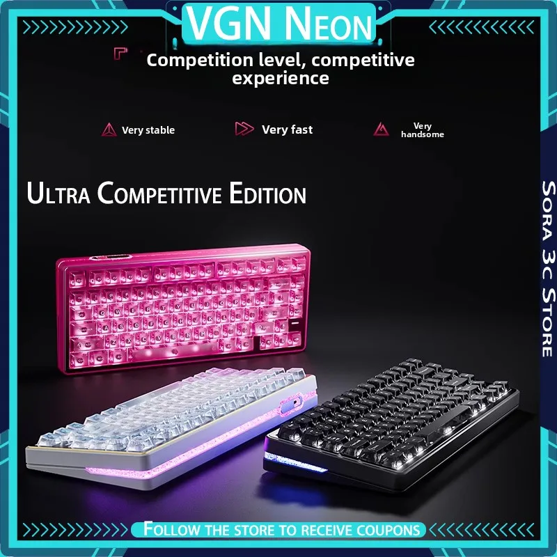 VGN Neon Magnetic Switch Keyboard Ultra Competitive Edition Gasket Hot Swappable RGB Ergonomics Customized Gaming Keyboard
