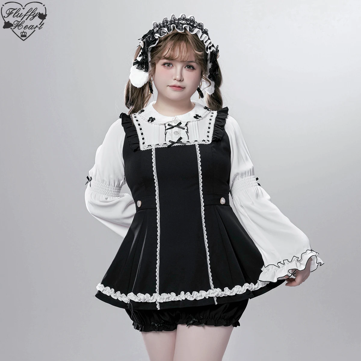 خريف جديد اليابانية Rojita نمط SC دعوى خادمة نظرة فستان فوقي انفصال المئزر السراويل الحلو لطيف 3 قطع مجموعة الملابس النسائية