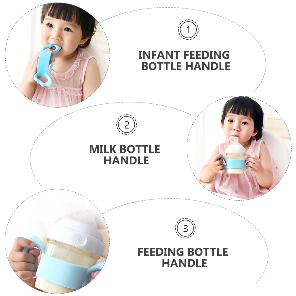 

Silicone Handle Baby Bottle Handles Milk Holder for Feeding Grip Bottles Milking