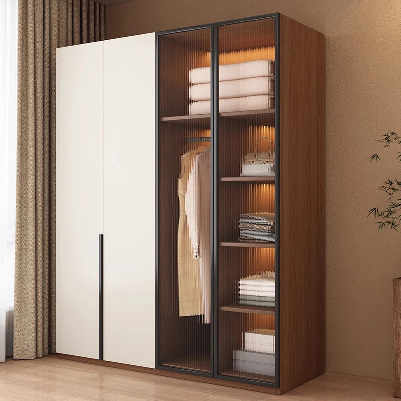

Simple Essential Wardrobe Bedroom Storage Glass Tall Drawer Cabinet Wardrobe Wooden Modern Armadio Guardaroba House Furniture
