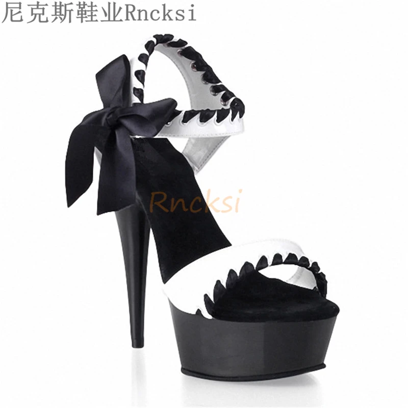 Rncksi Women Sandals Summer Open Toed High Heels Women Sandals Woman Party Shoes 15cm Platform Sexy Nightclub Party Wedding