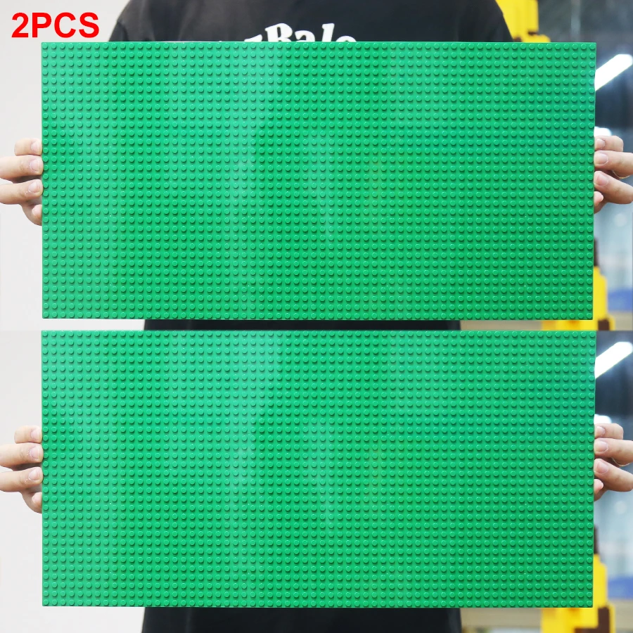 Set of 2 Small-Grain Building Blocks - Right-Angle, Single-Sided, Base Plate Building Blocks (32×64 Holes)
