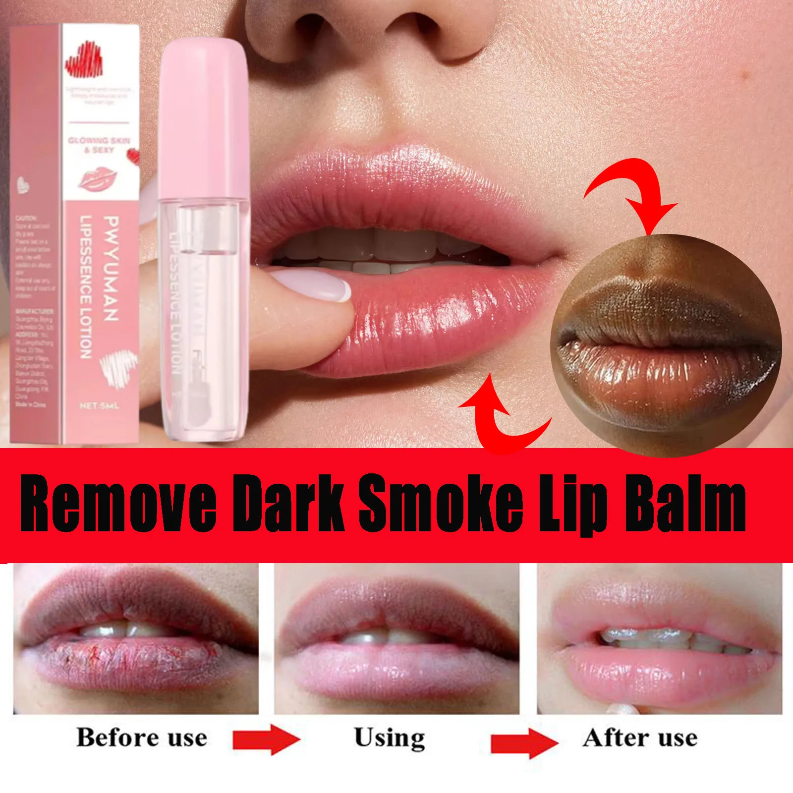

Remove Dark Smoke Lip Balm Lightening Melanin Bleaching Gloss Oil Lips Pink Lipstick Exfoliating Fade Lip Lines Korean Cosmetics