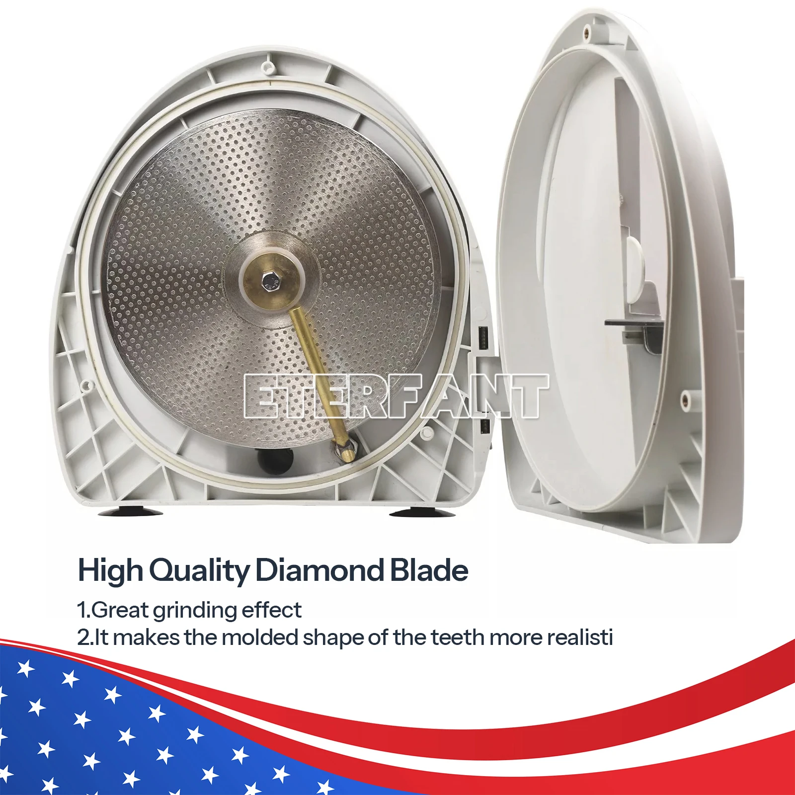 ETERFANT Dental Lab Equipment Plaster Model Arch Trimmer with Diamond Disc Wheel Adjustable Angle Ranging from 0° to 20° 