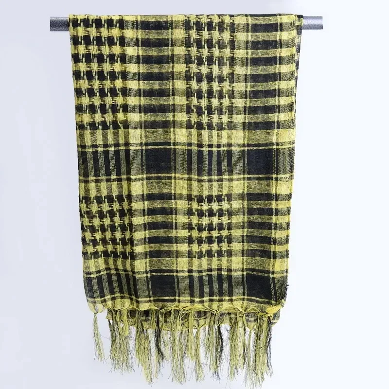 Men Women Scarf Plaid Tartan Lightweight Cotton Keffiyeh Scarf for Winter Square Shawl Scarf Tactical Neck Warmer Cover