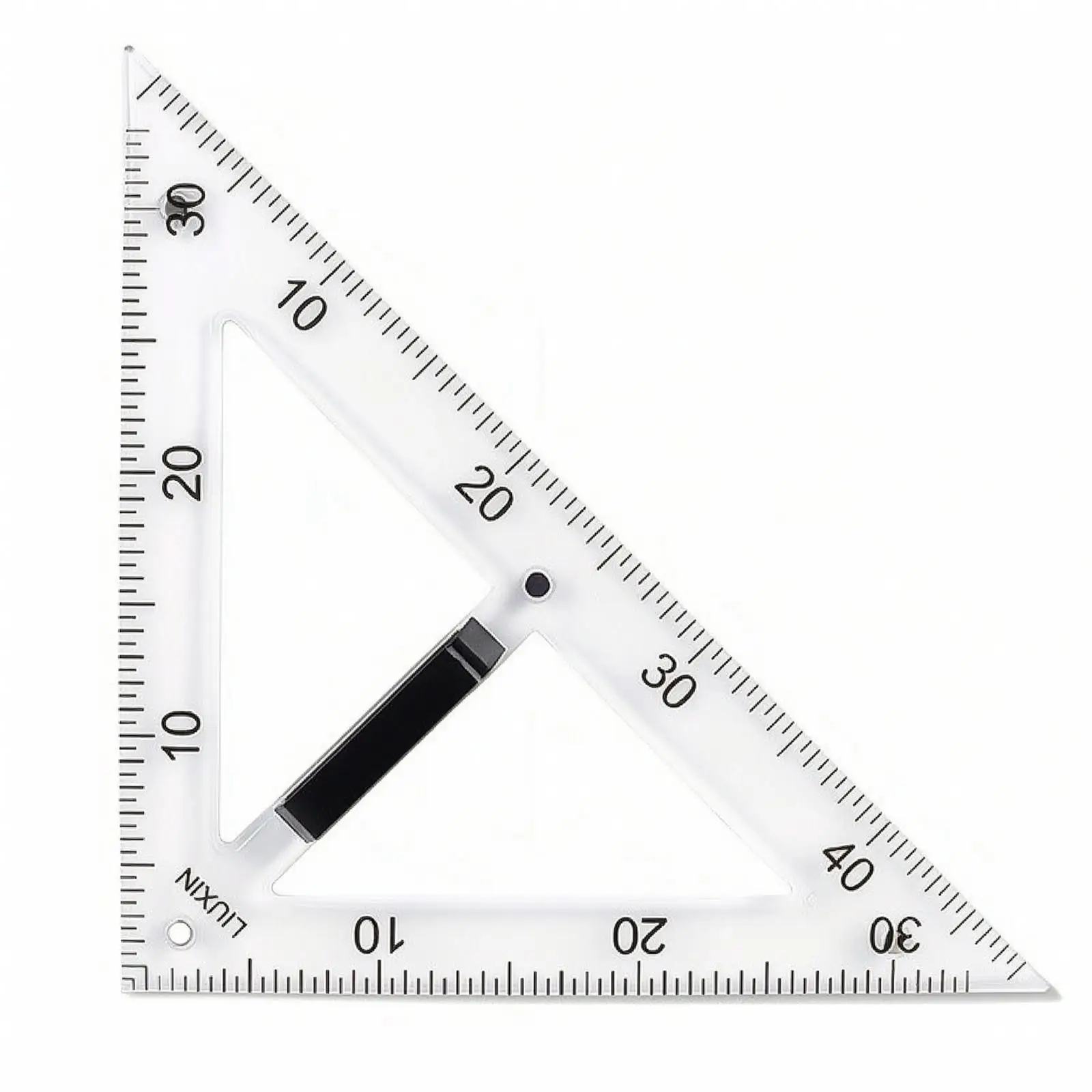 Teaching Triangle Ruler Transparent Geometry Tool for Math Teacher Classroom Demonstrations with Detachable Handle for Board