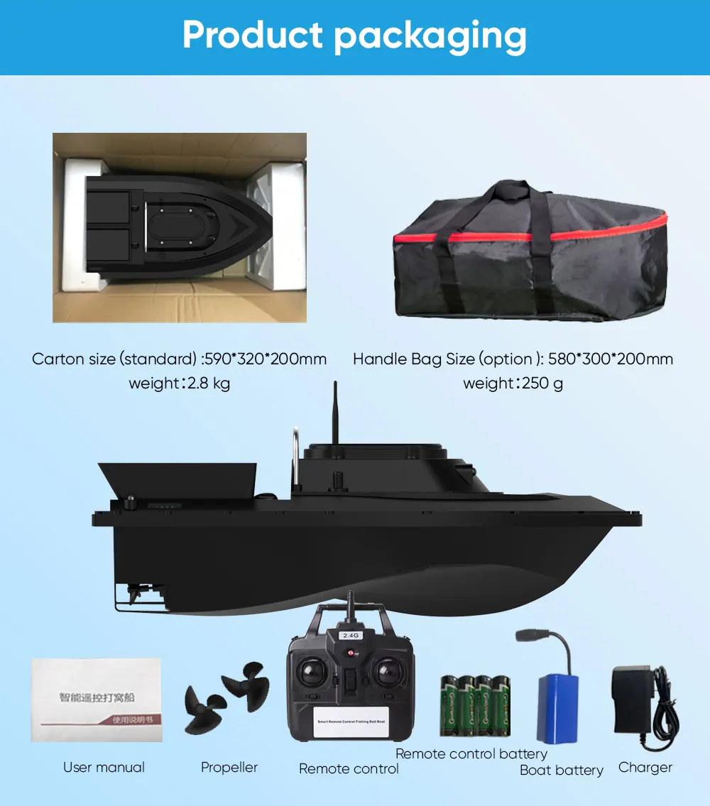 Bait Container Boat With Large Capacity Lithium Battery And Intelligent Remote Control Fishing Bait Boat Carp Fishing