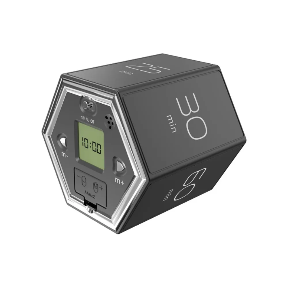Portable ABS Hexagon Cube Timer Multi Color Sound Alarm Timer Lightweight Practical Timer Cube Cooking
