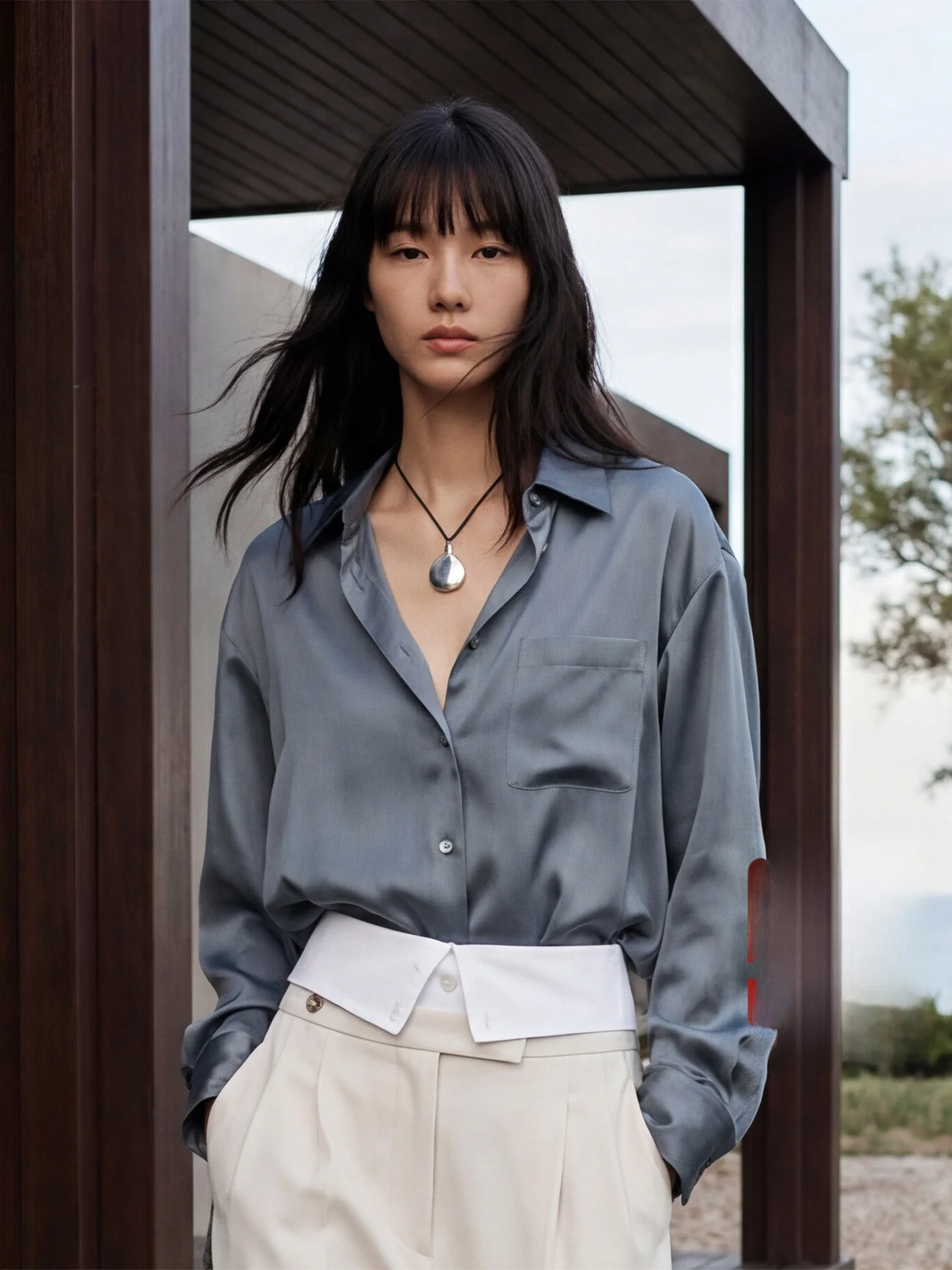 

Женская атласная блузка из ацетата с охлаждающим эффектом, приталенная, высококачественная, для офиса и повседневной носки, с длинным рукавом, весенняя, деловая, повседневная