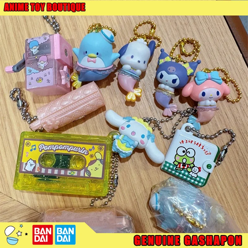 

Bandai Genuine Sanrio Pendant Action Figures Model Kuromi Melody Pochacco Cinnamoroll Mermaid Shaped Pendant Gashapon Ball
