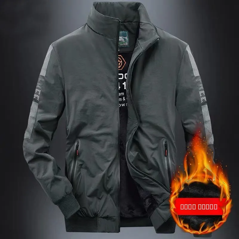 

Thiened Fce Outdoor Casual Jaet for Men Windproof Stand Collar Large Size Leisure Outerwear Cleanfit Collar 3D Ef...