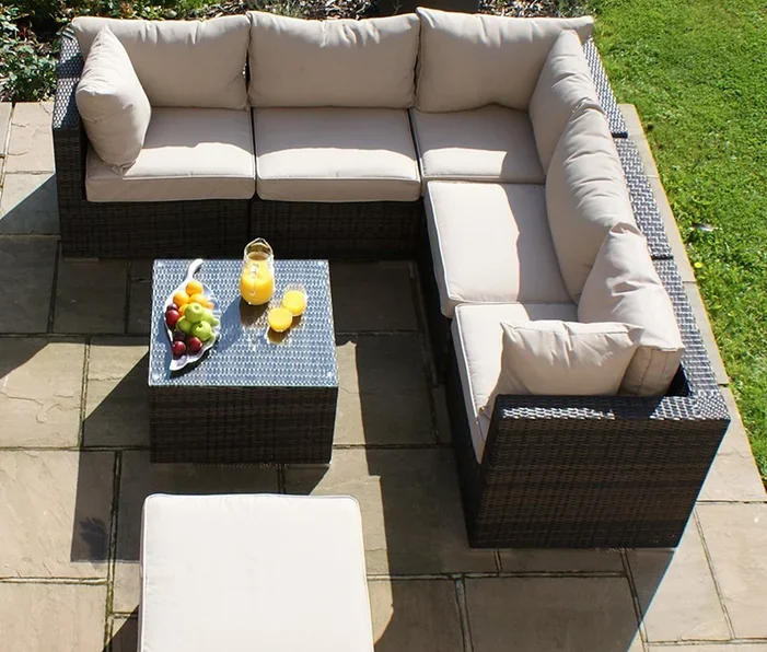 

for 6 Seater Small Garden Sectional Sofas Couch Furniture Rattan Wicker Outdoor Patio Conversation Sets