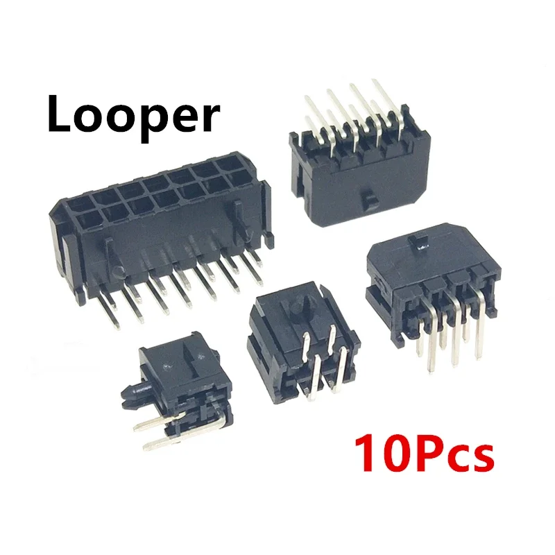 10Set Molex 3.0mm Plug-in Male Female Housing Terminals Connector 2*1/2/3/4/5/6/7/8/9/10/11/12P MX3.0mm Double Row Connector