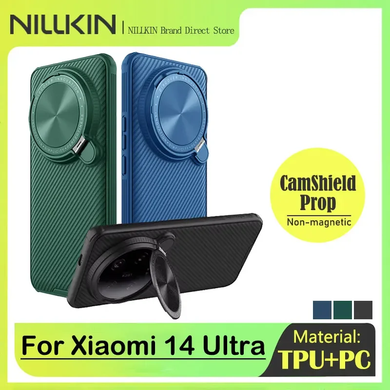 

Чехол Nillkin CamShield для Xiaomi 14 Ultra 5G для Mi 14Ultra Lens 360, матовая защита камеры, задняя крышка с подставкой