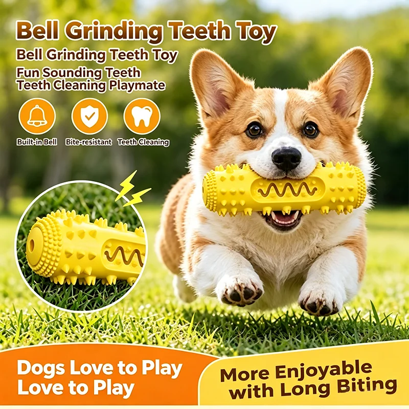 Squeaky Dog Molar Stick Serrated Teeth Cleaning Toothbrush Leak Food Chew Toy TPR Bite Resistant Interactive Puzzle Pet Supplies