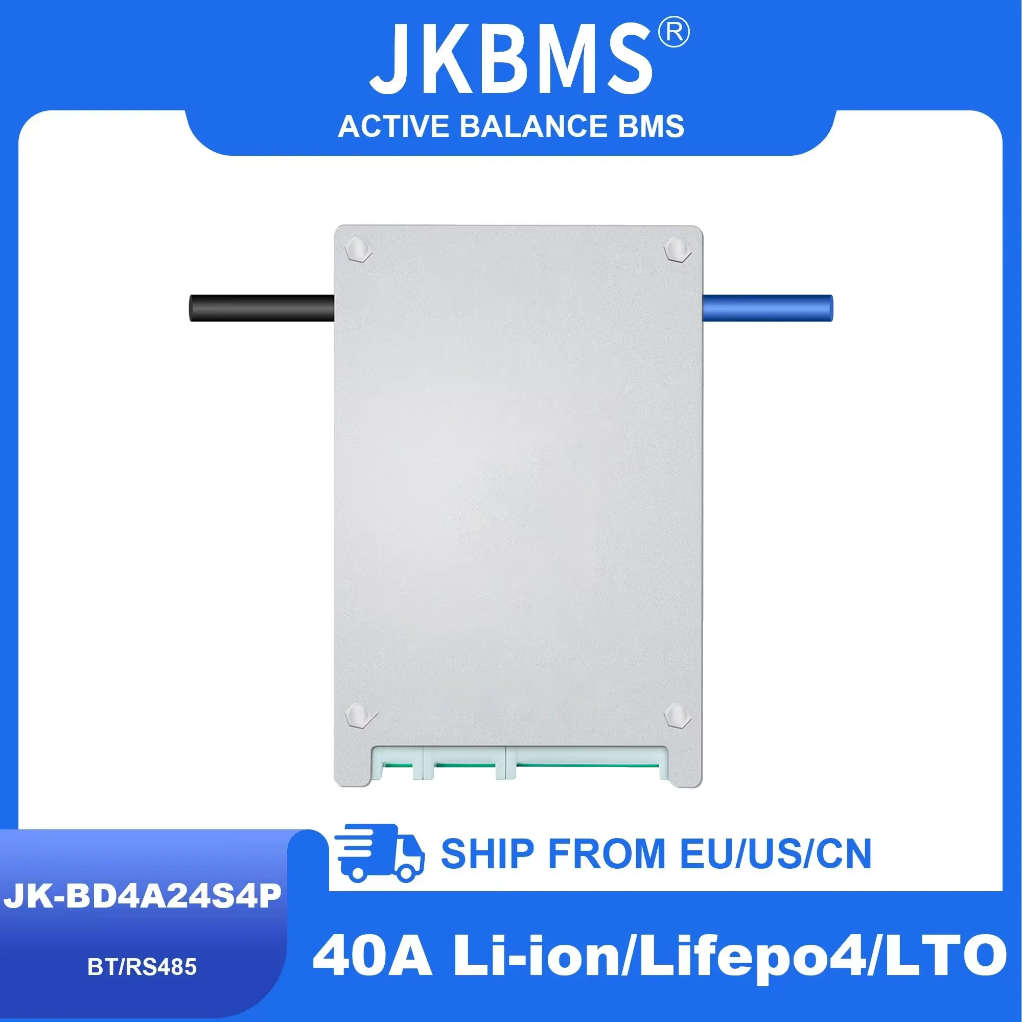 JKBMS SMART BMS  0.4A Active Balance 40A BMS 4S 8S 10S 12S 13S 14S 15S 17S 20S 24S   Li-Ion LTO 18650 Battery Lifepo4 Battery