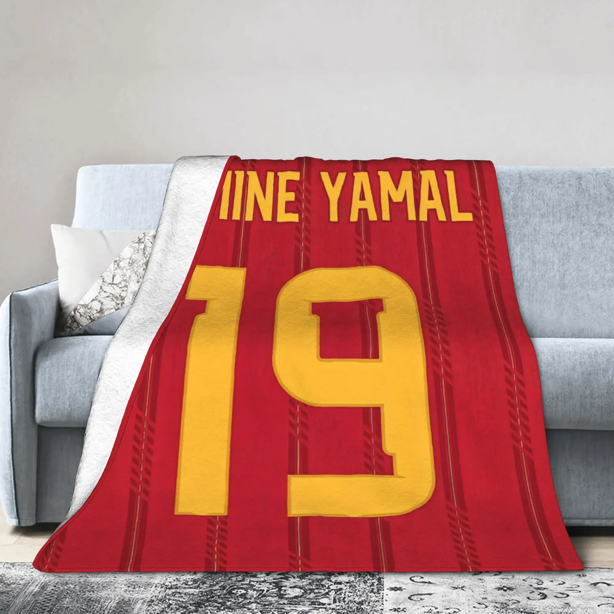 Football L-Lamine Yamal Spain Blanket Flannel Printed  Breathable Warm Throw Blanket for Sofa Car Bedspread