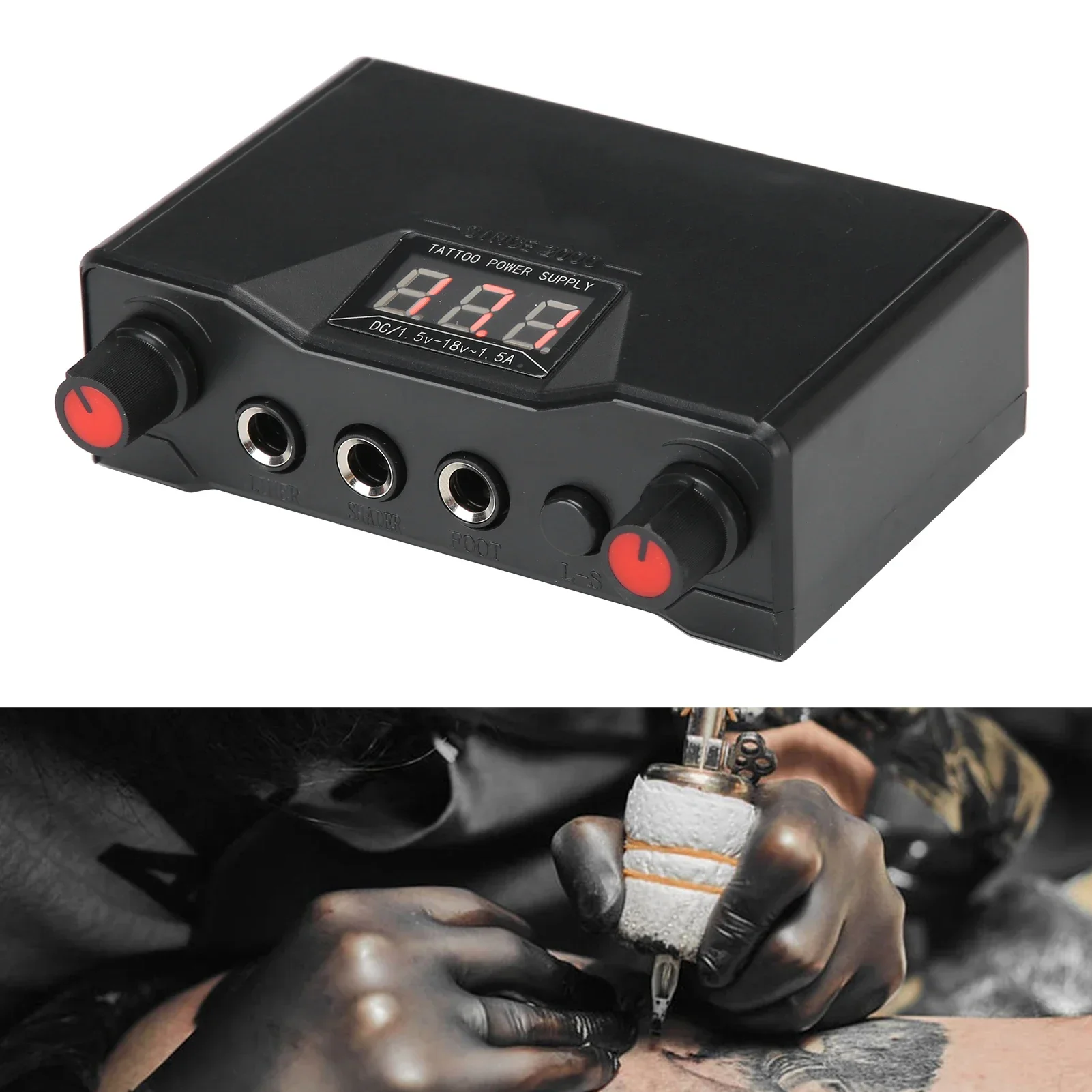 Mini Digital LCD Dual Tattoo Power 3Hole Square Professional Tattoo Power For Tattoo Machine Regulator Liner Shader Power Supply