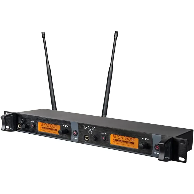 Wireless in Ear Monitor System 2 Channel Transmitter Monitoring Type for Stage Church Band Musicians School 338ft Range