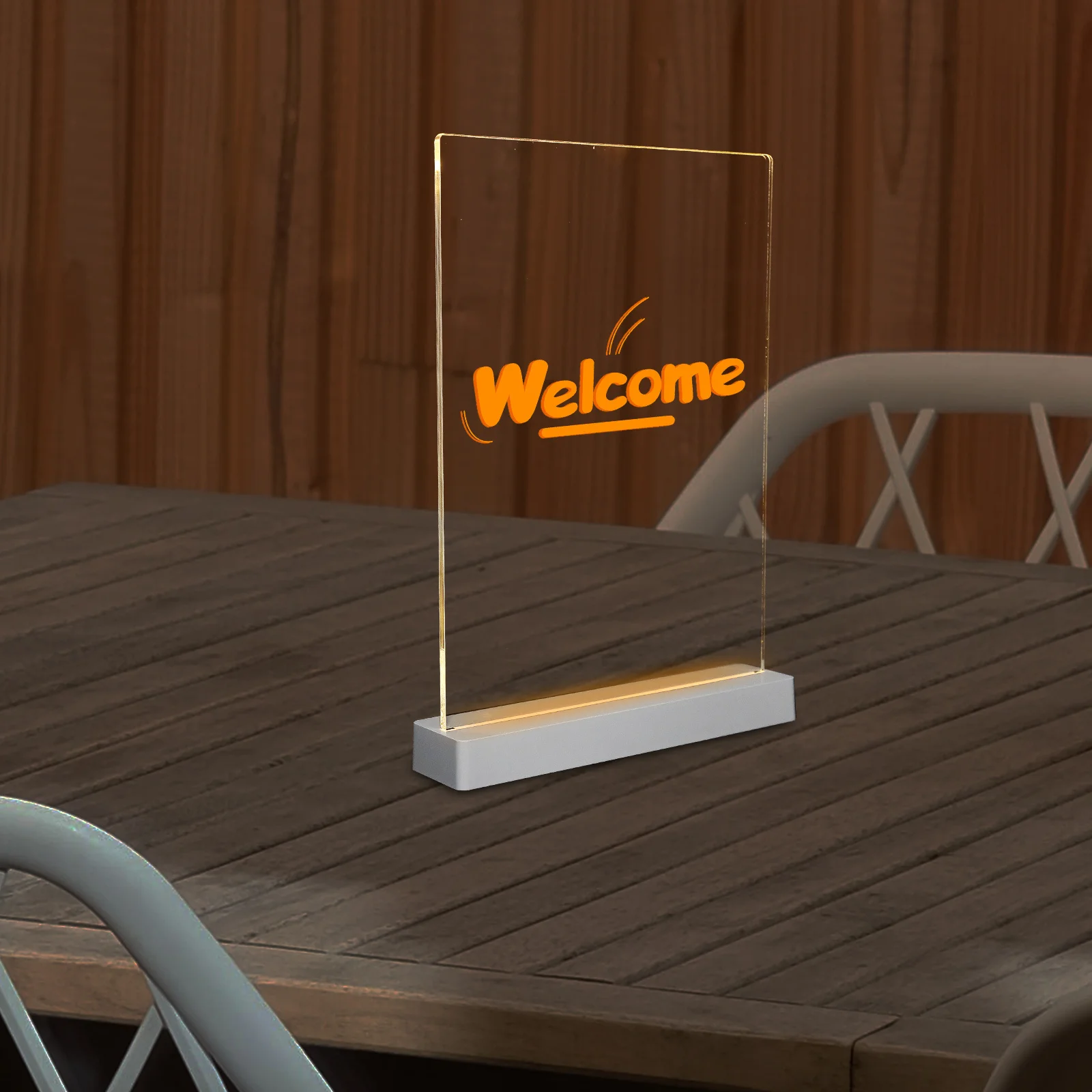 1Set LED Drawing Board Rechargeable Acrylic Light Up Desktop Message Display for Bars Shops Restaurants Lighted Note Display