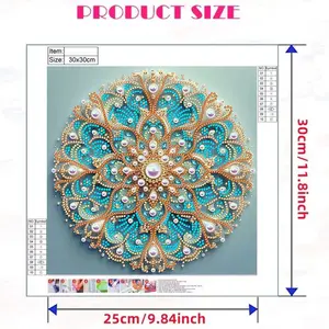 CHENISTORY Mandala Bunga Pola 5D Bentuk Khusus Lukisan Berlian Kristal Lukisan Berlian Mosaik Parsial Kit Dekorasi Rumah DIY 8 mandala berlian penjualan terbaik - №