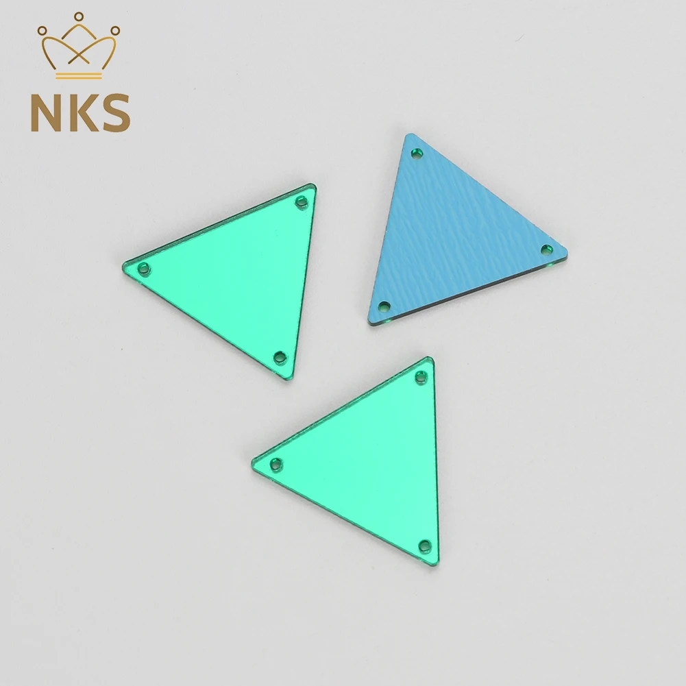 NKS Triangle 30/60/100Pcs Sew On Mirror Rhinestone  Applique Flatback Acrylic Gems Sewing Strass Crystal Stones for Dress