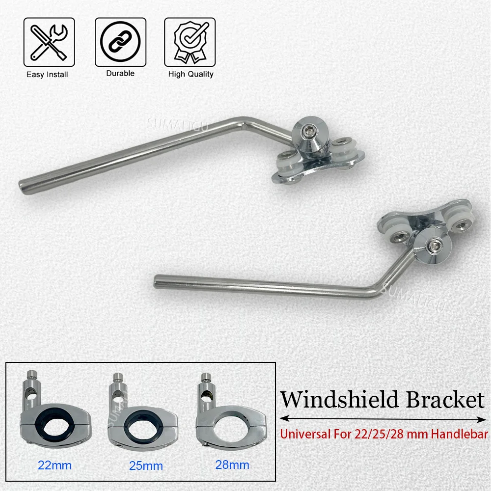 

Motorcycle universal Metal windshield bracket Adjustable With 22MM 25MM 28MM Support Holder Standard Handleba