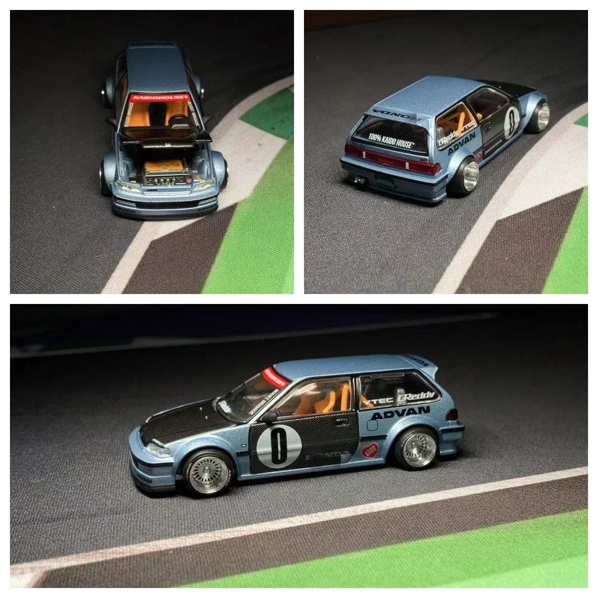 Kaido House x Mini GT 1:64 Civic EF Kaido Roulette V1 KHMG179 JDM Model Samochodu z Odlewu