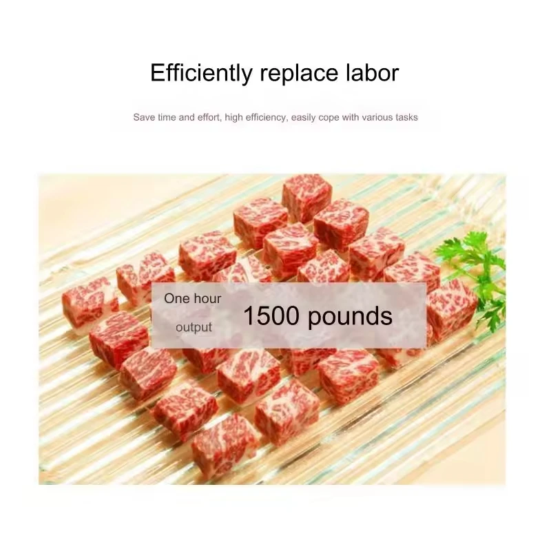 Cuber automatico di pollo/manzo da 500 kg: taglierina veloce per petto/bistecca/dadi congelata, cubettatura di formaggio, acciaio inossidabile commerciale, facile da pulire