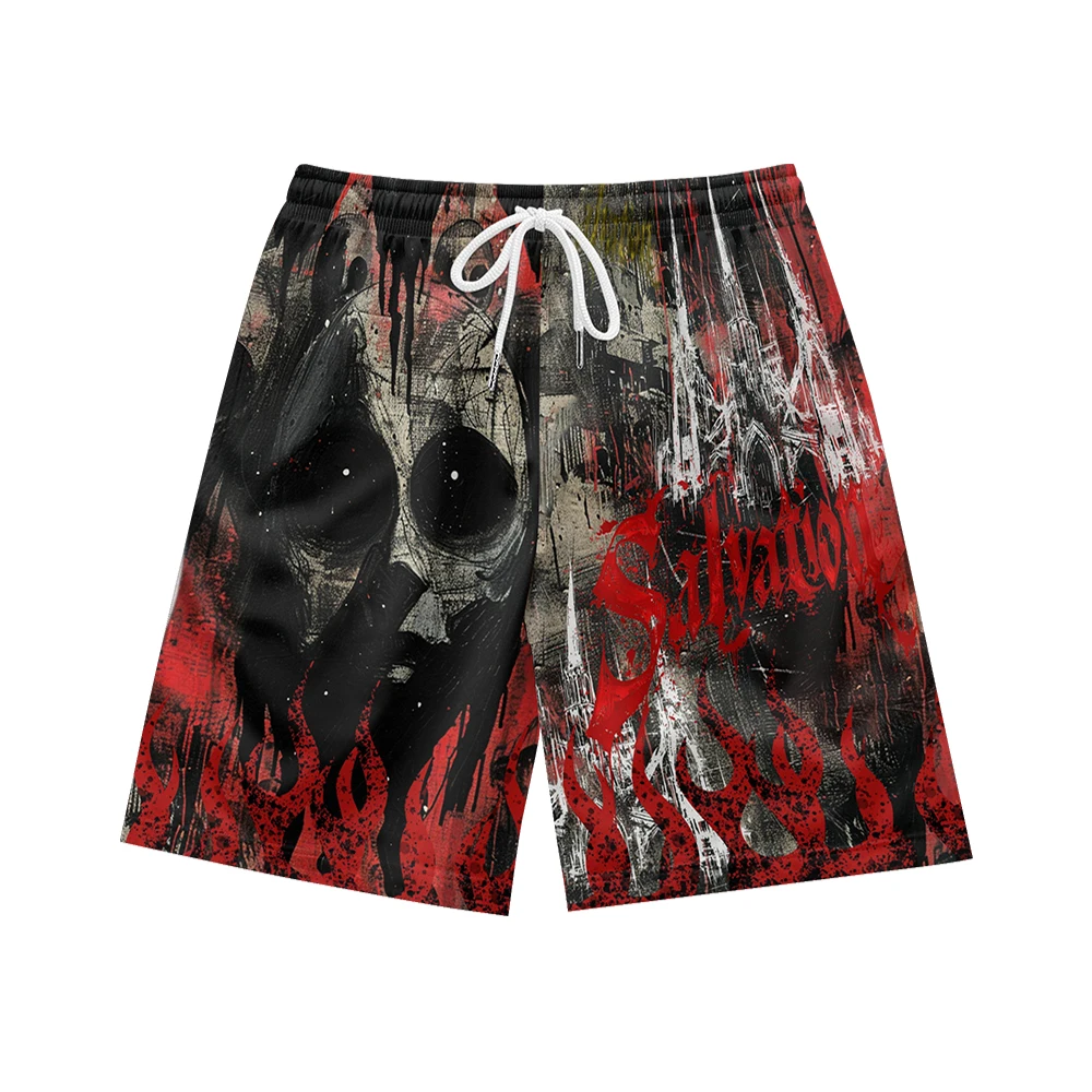 

100% Polyester All Over Printing Custom Men's Shorts Summer Men Anime Shorts pantalones casuales ghost