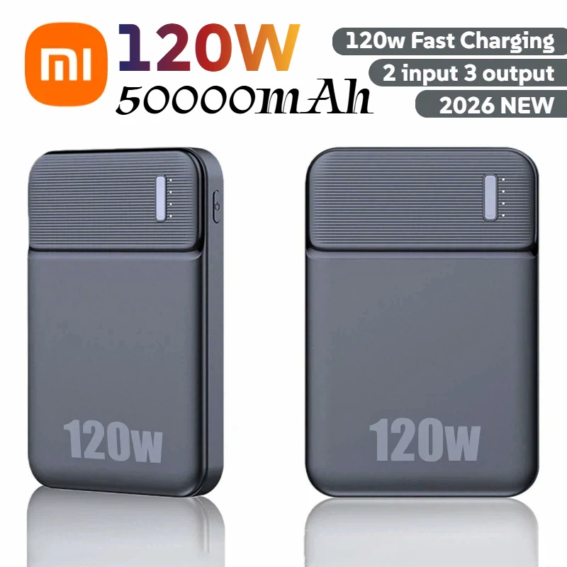 

Портативное зарядное устройство Xiaomi Power Bank 120W с быстрой зарядкой, 50000 мАч, внешний аккумулятор для iPhone, Samsung, ноутбуков