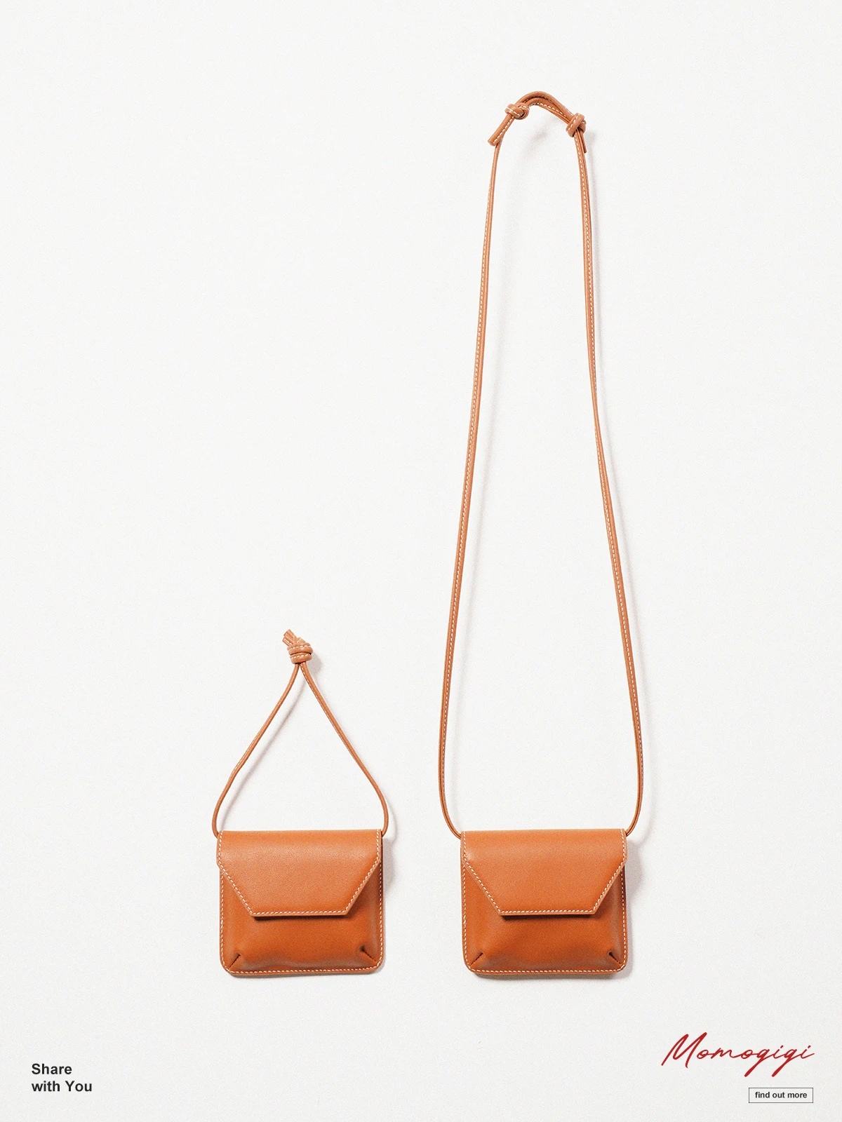 Momogigi Vintage  Square Bag Top Layer Cowhide Leather Single Shoulder Crossbody Wallet Earphone Bag Full Wax Thread