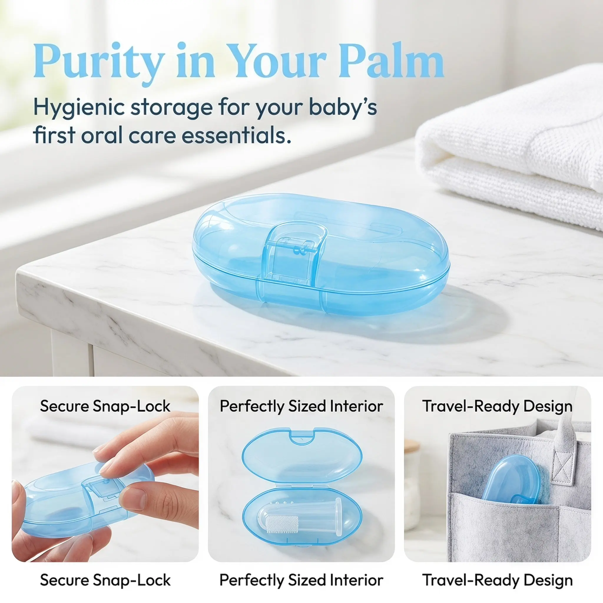 5pcs Baby Toothbrush Box Soft Silicone Finger Toothbrush Storage Case For Infant Oral Care Newborn Cleaning Travel