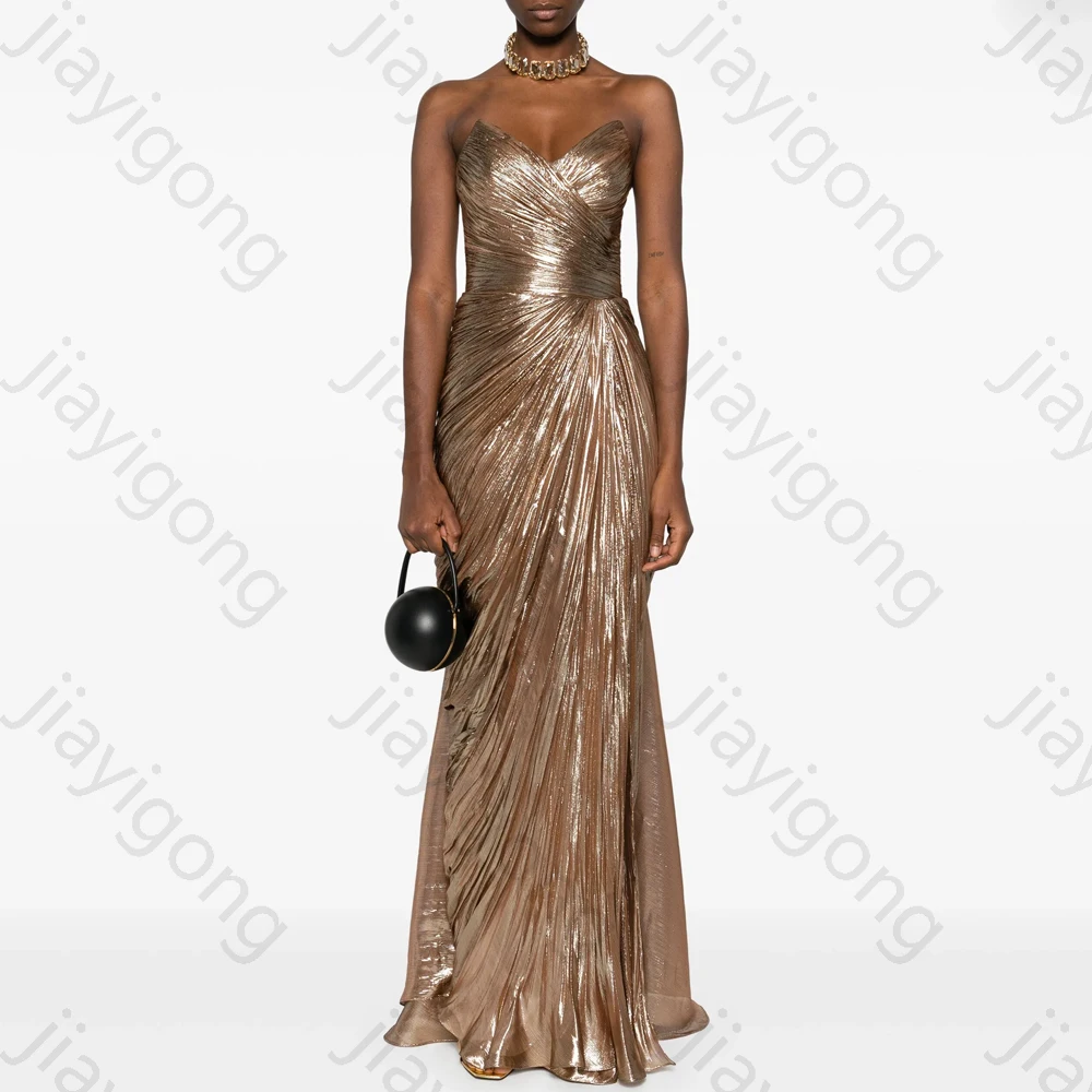 Luxuriöse glänzende, schulterfreie, ärmellose Abendkleider, elegantes, rückenfreies langes Kleid, exquisite, hochwertige Partykleider, individuell gestaltet