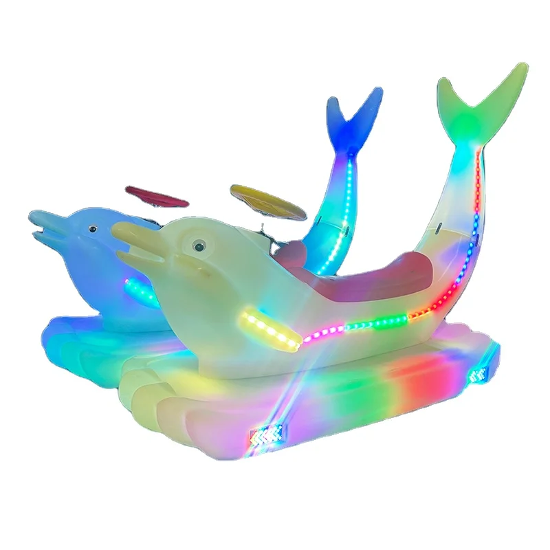 Luminous Riding Dolphin Battery Recreation Car Shopping Mall Plaza Shopping Mall Children Coin Battery Bumper Car