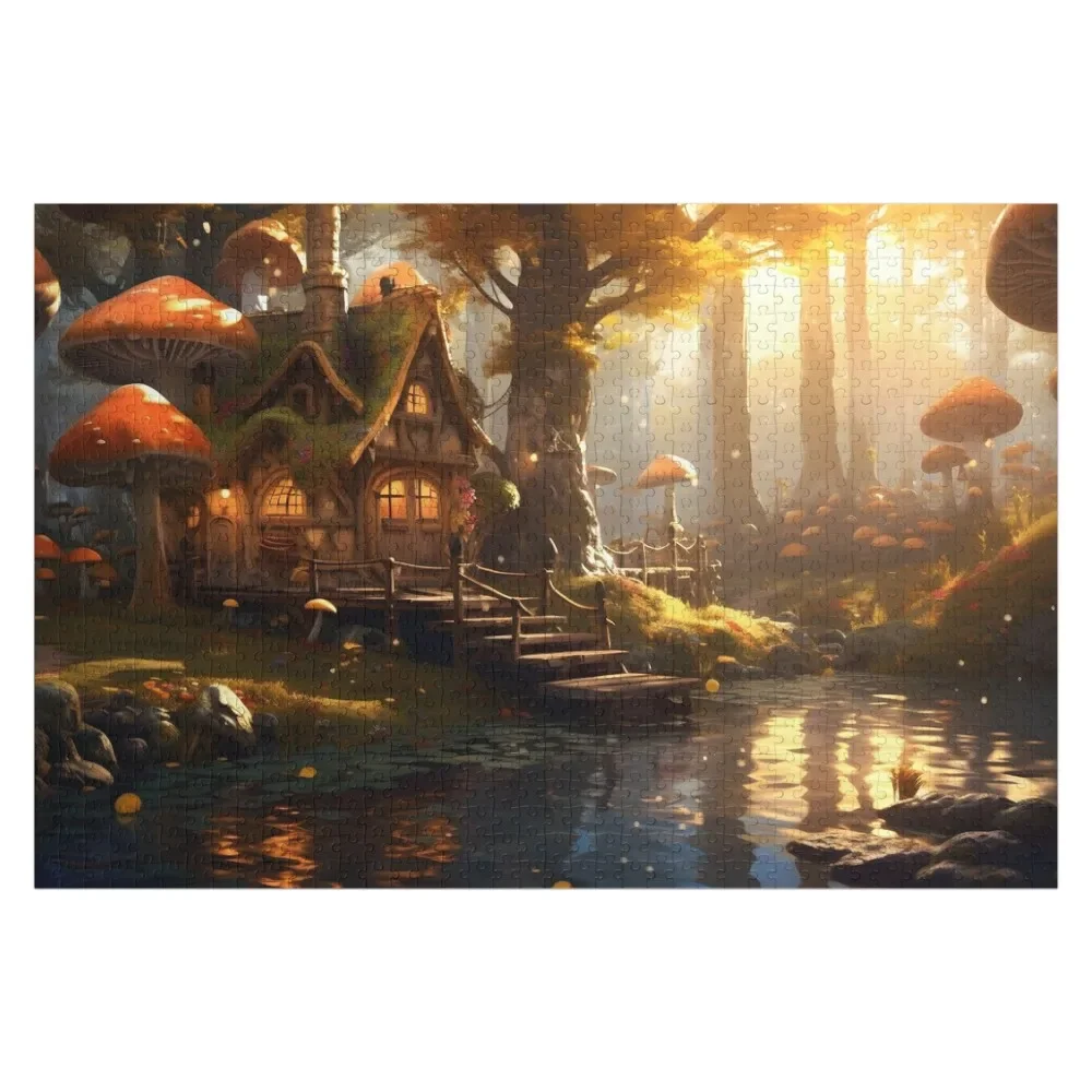 

Mushroom Village Jigsaw Puzzle Custom Wooden Name Personalized Photo Gift Puzzle