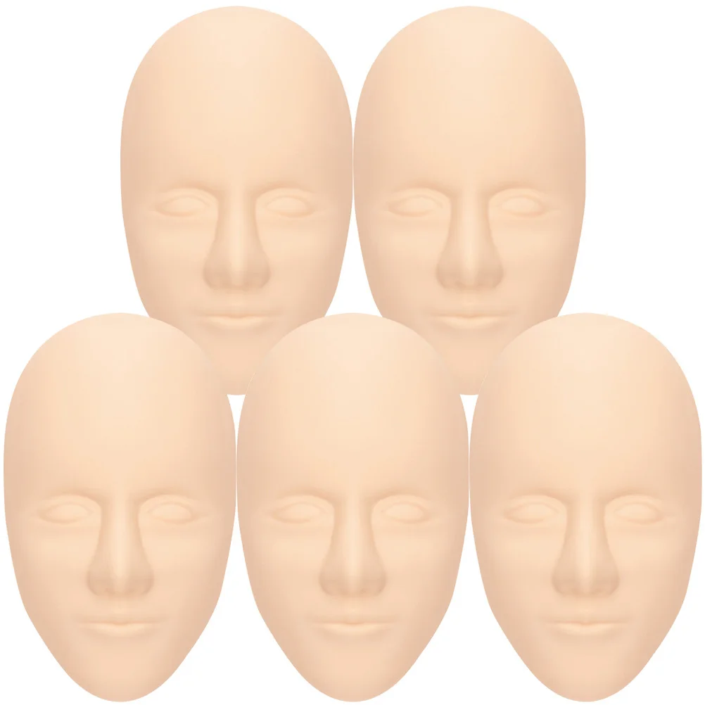 

5Pcs Practice Skin Artificial Face Silicone Tattoo Training Sheet for Professional Makeup Eyebrow Embroidery Practice
