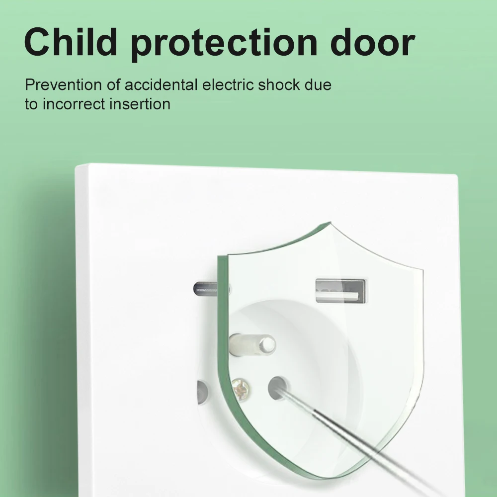 مقبس طاقة USB جداري من SRAN، تيار متردد 110 فولت - 250 فولت، لوحة كمبيوتر 16 أمبير، منفذ قابس كهربائي مدمج على الحائط، مقبس USB قياسي من الاتحاد الأوروبي 2A من النوع C