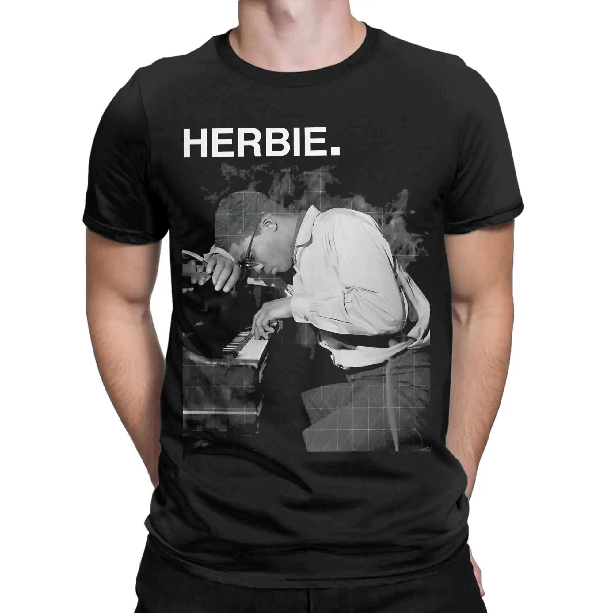 Men T-Shirts Herbie Hancock Amazing Pure Cotton Tees Short Sleeve  T Shirt O Neck Clothing Graphic Printed