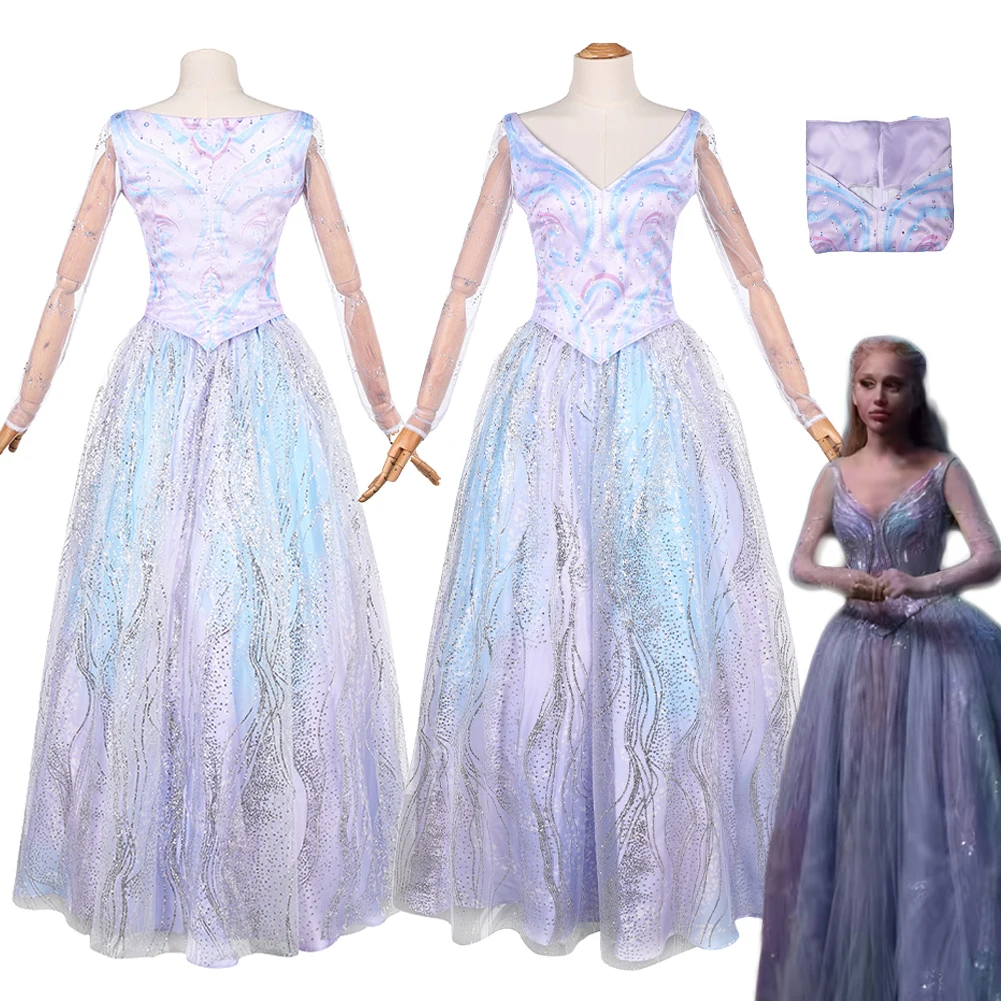 

Disguise Wicked 2 Glinda Cosplay Blue Purple Dress Evening Skirt Top Clothes Outfits Costume Uniform Halloween Carnival Party