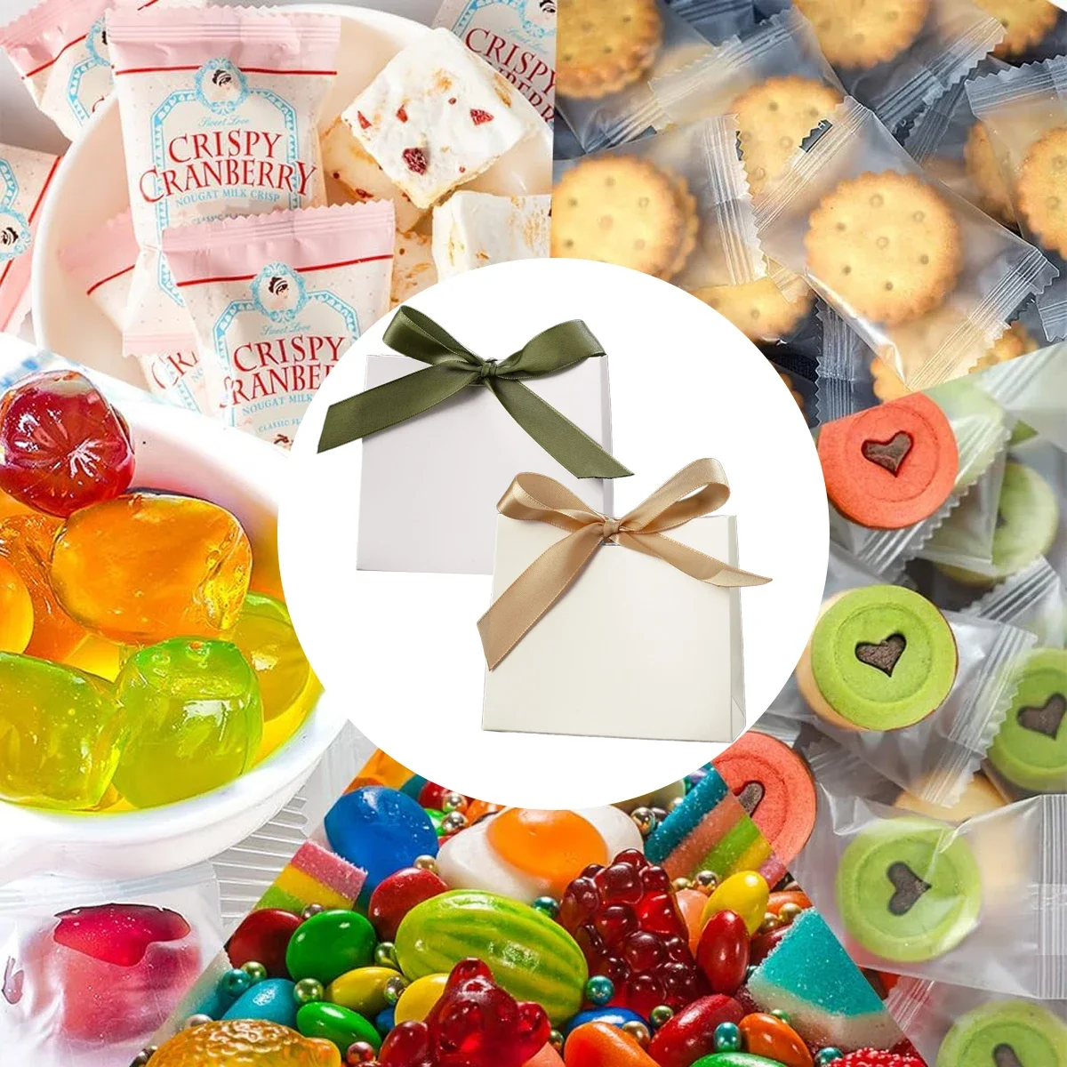 20pcs New different colored kraft paper bag bows holiday gift Bags party wedding souvenirs candy packaging handbags